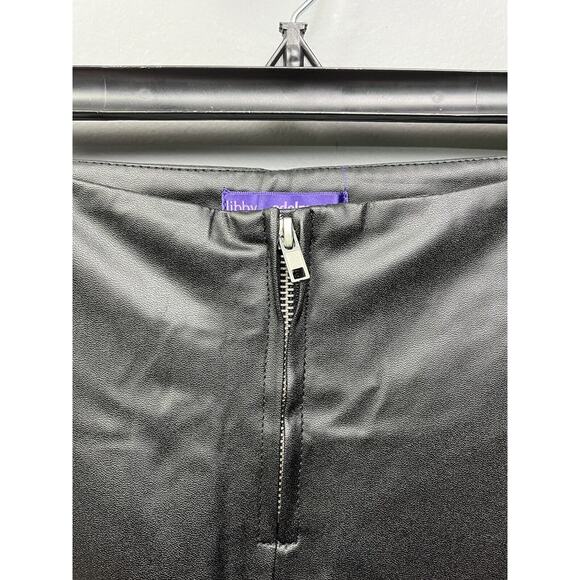 Libby Edelman Faux‎ Leather Pants Womens size 12 Black Leggings Zipper ankles - Picture 5 of 7
